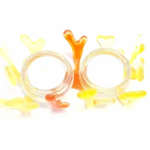 Handgjord Värmeljusstake av Glas-Orange och Gul